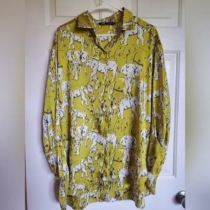 Zara oversized shirt (chartreuse)